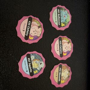 1999 Pokemon Master Trainer Board Game 5 Pink Starters Replacement Pieces